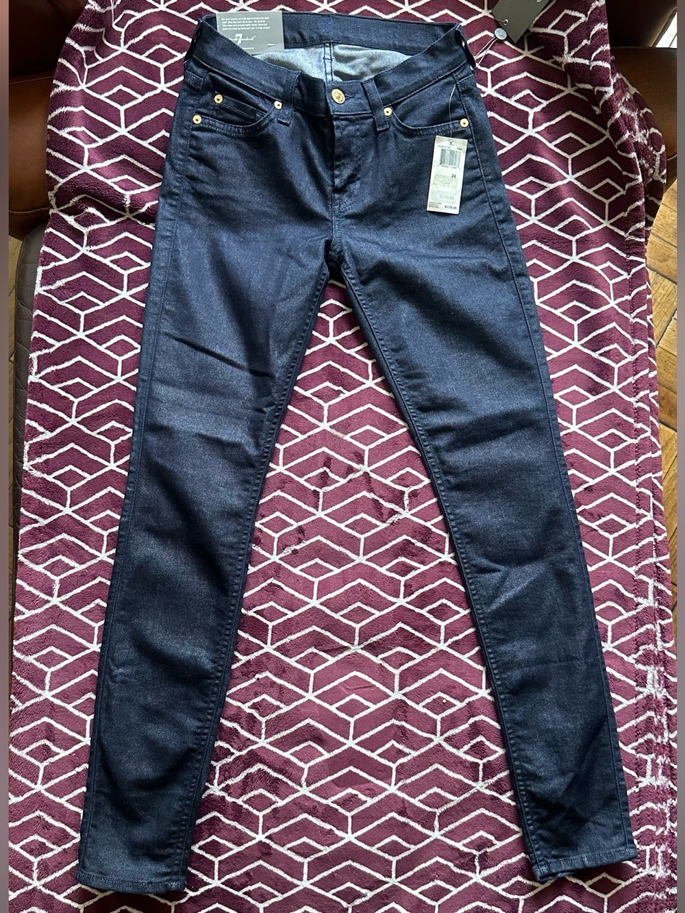 7 For All Mankind High-Rise Dark Indigo Women's Jeans - Picture 6 of 7